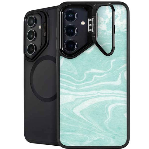 Mint Marbling Galaxy S25 Kickstand Case